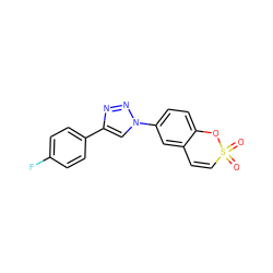 O=S1(=O)C=Cc2cc(-n3cc(-c4ccc(F)cc4)nn3)ccc2O1 ZINC000103241897