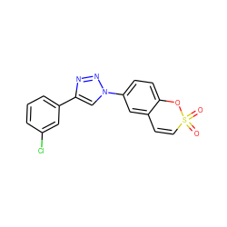 O=S1(=O)C=Cc2cc(-n3cc(-c4cccc(Cl)c4)nn3)ccc2O1 ZINC000103241883