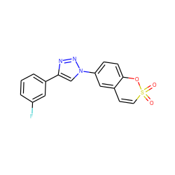 O=S1(=O)C=Cc2cc(-n3cc(-c4cccc(F)c4)nn3)ccc2O1 ZINC000103241895