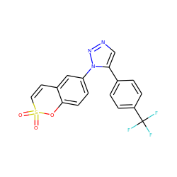 O=S1(=O)C=Cc2cc(-n3nncc3-c3ccc(C(F)(F)F)cc3)ccc2O1 ZINC000103241914