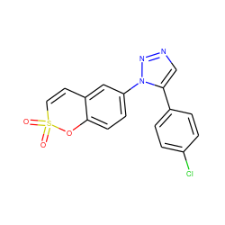 O=S1(=O)C=Cc2cc(-n3nncc3-c3ccc(Cl)cc3)ccc2O1 ZINC000103241920