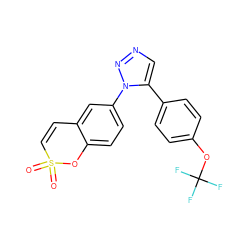 O=S1(=O)C=Cc2cc(-n3nncc3-c3ccc(OC(F)(F)F)cc3)ccc2O1 ZINC000103241904