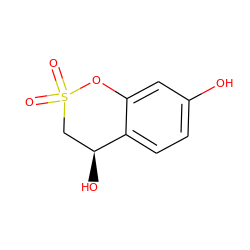 O=S1(=O)C[C@H](O)c2ccc(O)cc2O1 ZINC000096914365