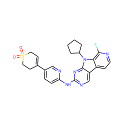 O=S1(=O)CC=C(c2ccc(Nc3ncc4c5ccnc(F)c5n(C5CCCC5)c4n3)nc2)CC1 ZINC000117685796