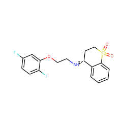 O=S1(=O)CC[C@@H](NCCOc2cc(F)ccc2F)c2ccccc21 ZINC000205699253