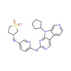 O=S1(=O)CC[C@@H](Nc2ccc(Nc3ncc4c5ccncc5n(C5CCCC5)c4n3)nc2)C1 ZINC000169706633