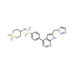 O=S1(=O)CCC(NS(=O)(=O)c2ccc(-c3ccnc4[nH]c(Cn5ccnn5)cc34)cc2)CC1 ZINC000095553987