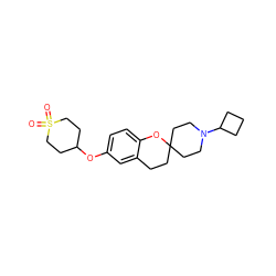 O=S1(=O)CCC(Oc2ccc3c(c2)CCC2(CCN(C4CCC4)CC2)O3)CC1 ZINC000073225008