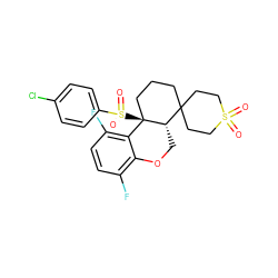 O=S1(=O)CCC2(CCC[C@@]3(S(=O)(=O)c4ccc(Cl)cc4)c4c(F)ccc(F)c4OC[C@@H]23)CC1 ZINC000209464724