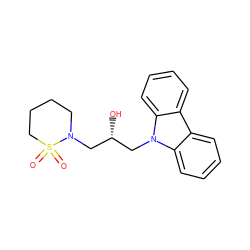 O=S1(=O)CCCCN1C[C@H](O)Cn1c2ccccc2c2ccccc21 ZINC000148296717