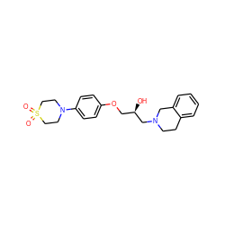 O=S1(=O)CCN(c2ccc(OC[C@@H](O)CN3CCc4ccccc4C3)cc2)CC1 ZINC000219727933