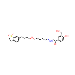 O=S1(=O)CCc2ccc(CCCCOCCCCCCNC[C@H](O)c3ccc(O)c(CO)c3)cc21 ZINC000013983855