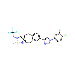 O=S1(=O)N[C@]2(CN1CC(F)(F)F)[C@H]1CC[C@@H]2Cc2cc(-c3cn(-c4ccc(Cl)c(Cl)c4)cn3)ccc2C1 ZINC000044388483