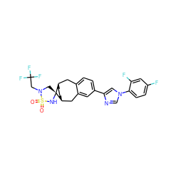 O=S1(=O)N[C@]2(CN1CC(F)(F)F)[C@H]1CC[C@@H]2Cc2cc(-c3cn(-c4ccc(F)cc4F)cn3)ccc2C1 ZINC000003917986