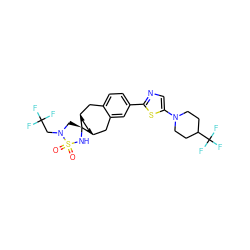 O=S1(=O)N[C@]2(CN1CC(F)(F)F)[C@H]1CC[C@@H]2Cc2cc(-c3ncc(N4CCC(C(F)(F)F)CC4)s3)ccc2C1 ZINC000003926173