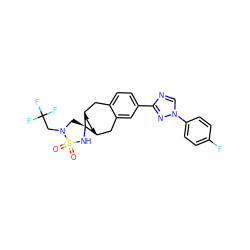 O=S1(=O)N[C@]2(CN1CC(F)(F)F)[C@H]1CC[C@@H]2Cc2cc(-c3ncn(-c4ccc(F)cc4)n3)ccc2C1 ZINC000042850777