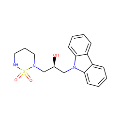 O=S1(=O)NCCCN1C[C@@H](O)Cn1c2ccccc2c2ccccc21 ZINC000148423120