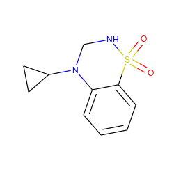 O=S1(=O)NCN(C2CC2)c2ccccc21 ZINC000096940389