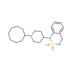 O=S1(=O)NCc2ccccc2N1C1CCN(C2CCCCCCC2)CC1 ZINC000028388080