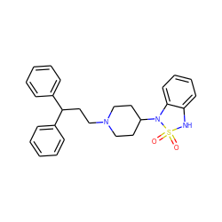 O=S1(=O)Nc2ccccc2N1C1CCN(CCC(c2ccccc2)c2ccccc2)CC1 ZINC000028391240