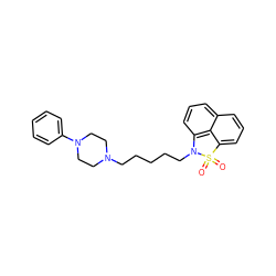 O=S1(=O)c2cccc3cccc(c23)N1CCCCCN1CCN(c2ccccc2)CC1 ZINC000013531213