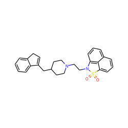 O=S1(=O)c2cccc3cccc(c23)N1CCN1CCC(CC2=CCc3ccccc32)CC1 ZINC000013826847