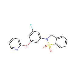 O=S1(=O)c2ccccc2CN1c1cc(F)cc(Oc2ccccn2)c1 ZINC000219246488