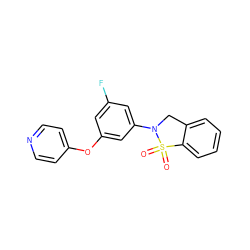 O=S1(=O)c2ccccc2CN1c1cc(F)cc(Oc2ccncc2)c1 ZINC001772645658