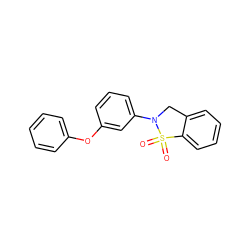 O=S1(=O)c2ccccc2CN1c1cccc(Oc2ccccc2)c1 ZINC001772613075