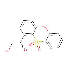 O=S1(=O)c2ccccc2Oc2cccc([C@H](O)CO)c21 ZINC000000016265