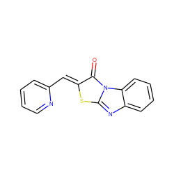 O=c1/c(=C/c2ccccn2)sc2nc3ccccc3n12 ZINC000000126443