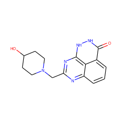 O=c1[nH][nH]c2nc(CN3CCC(O)CC3)nc3cccc1c32 ZINC000059297931