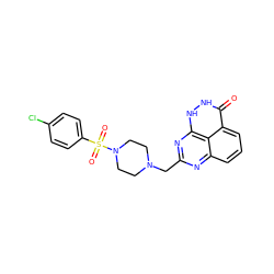 O=c1[nH][nH]c2nc(CN3CCN(S(=O)(=O)c4ccc(Cl)cc4)CC3)nc3cccc1c32 ZINC000059278660