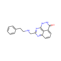 O=c1[nH][nH]c2nc(CNCCc3ccccc3)nc3cccc1c32 ZINC000059276434