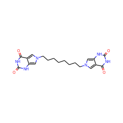 O=c1[nH]c(=O)c2cn(CCCCCCCCn3cc4[nH]c(=O)[nH]c(=O)c4c3)cc2[nH]1 ZINC000066252594