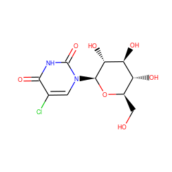 O=c1[nH]c(=O)n([C@@H]2O[C@H](CO)[C@@H](O)[C@H](O)[C@H]2O)cc1Cl ZINC000084704255