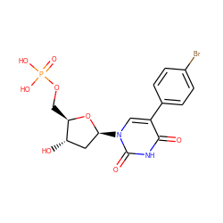 O=c1[nH]c(=O)n([C@H]2C[C@H](O)[C@@H](COP(=O)(O)O)O2)cc1-c1ccc(Br)cc1 ZINC000169320822