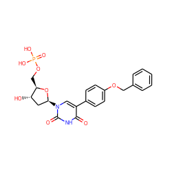 O=c1[nH]c(=O)n([C@H]2C[C@H](O)[C@@H](COP(=O)(O)O)O2)cc1-c1ccc(OCc2ccccc2)cc1 ZINC000169320531