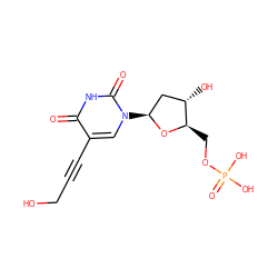 O=c1[nH]c(=O)n([C@H]2C[C@H](O)[C@@H](COP(=O)(O)O)O2)cc1C#CCO ZINC000028771384