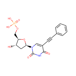 O=c1[nH]c(=O)n([C@H]2C[C@H](O)[C@@H](COP(=O)(O)O)O2)cc1C#Cc1ccccc1 ZINC000028771667