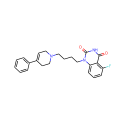 O=c1[nH]c(=O)n(CCCCN2CC=C(c3ccccc3)CC2)c2cccc(F)c12 ZINC000006579056