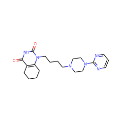 O=c1[nH]c(=O)n(CCCCN2CCN(c3ncccn3)CC2)c2c1CCCC2 ZINC000013860437