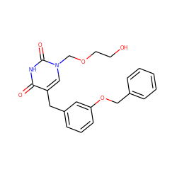 O=c1[nH]c(=O)n(COCCO)cc1Cc1cccc(OCc2ccccc2)c1 ZINC000006096461