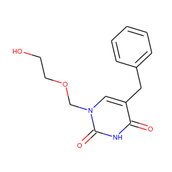 O=c1[nH]c(=O)n(COCCO)cc1Cc1ccccc1 ZINC000002021810