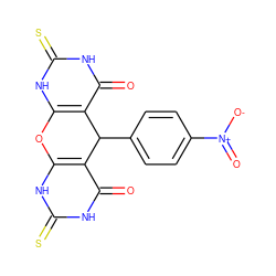 O=c1[nH]c(=S)[nH]c2c1C(c1ccc([N+](=O)[O-])cc1)c1c([nH]c(=S)[nH]c1=O)O2 ZINC000013799665