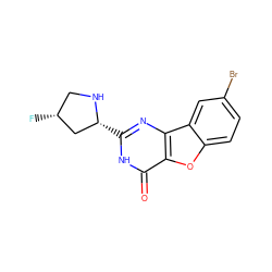 O=c1[nH]c([C@@H]2C[C@H](F)CN2)nc2c1oc1ccc(Br)cc12 ZINC000084739489