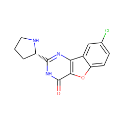 O=c1[nH]c([C@@H]2CCCN2)nc2c1oc1ccc(Cl)cc12 ZINC000084668615