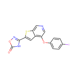 O=c1[nH]c(-c2cc3c(Oc4ccc(I)cc4)cncc3s2)no1 ZINC000040976198