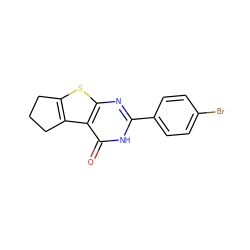 O=c1[nH]c(-c2ccc(Br)cc2)nc2sc3c(c12)CCC3 ZINC000003254272