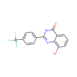 O=c1[nH]c(-c2ccc(C(F)(F)F)cc2)nc2c(O)cccc12 ZINC000027563769